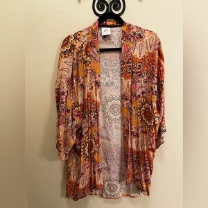 Knox Rose Multicolor Paisley Kimono Jacket